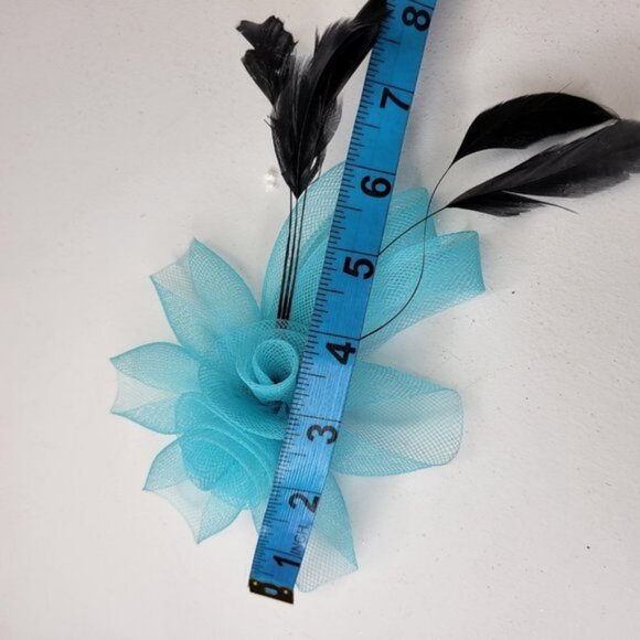 Turquoise Blue Fascinator Hair Clip Flower Corsage Flower Floral Hair Accessory main image 6